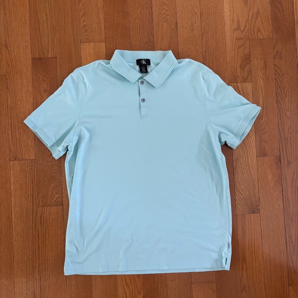 Calvin Klein Blue Polo Shirt with Classic Collar - Picture 1 of 4